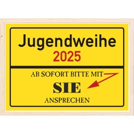 Jugendweihe 2025 Ortsschild Bild lustiges Geschenk oder Dekoration - Party Deko Geschenkidee zur Jugendweihe 2025 - für Mädchen und Junge bester Freund beste Freundin