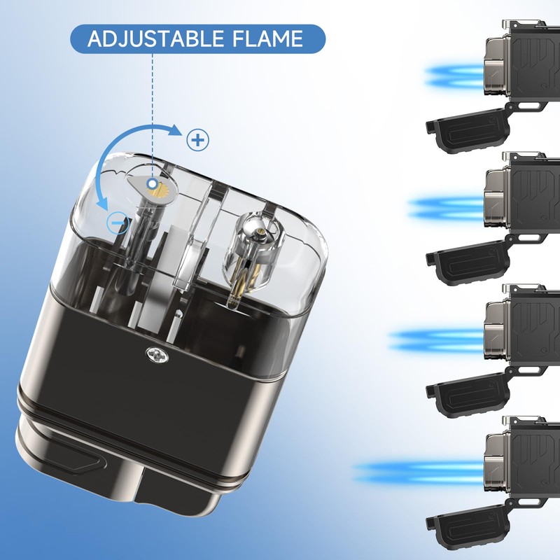 TOPAKY Torch Lighter, Waterproof Windproof Dual Flame Butane Lighter, Refillable