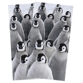Roses Garden Cute Penguin Kitchen Towels, 2 Pack, Christmas Holiday Winter Gray Penguins Dish Towel Soft Absorbent Dish Cloths Quick Drying Hand Towels for Kitchen, Bathroom, Hotel, 18 x 28 inch