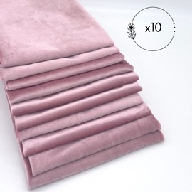 Your Chair Covers - (Pack of 10) 20 Inch Square Velvet Cloth Napkins, Oversized, Double Folded and Hemmed Table Napkins for Restaurants, Bistro, Wedding, Thanksgiving and Christmas - Dusty Rose