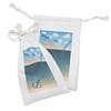 Lunarable Anchor Fabric Pouch Set of 2, Hawaiian Beach Scenery