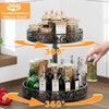 Two Tier Lazy Susan Organizer Turntable Height Adjustable, 2 Tier