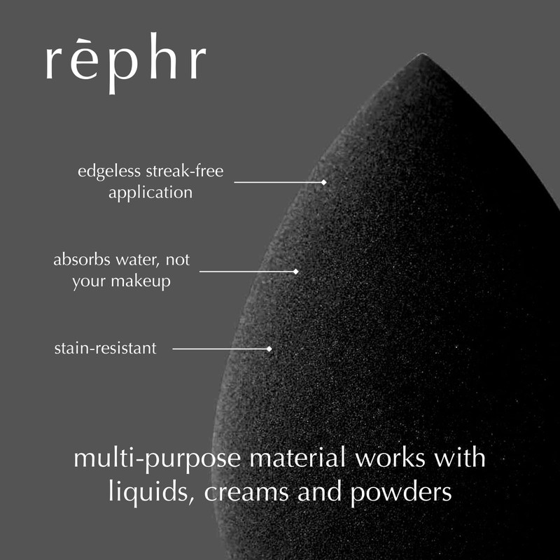 rephr Makeup Sponge, Latex-Free Vegan Makeup Blender, 2 Count