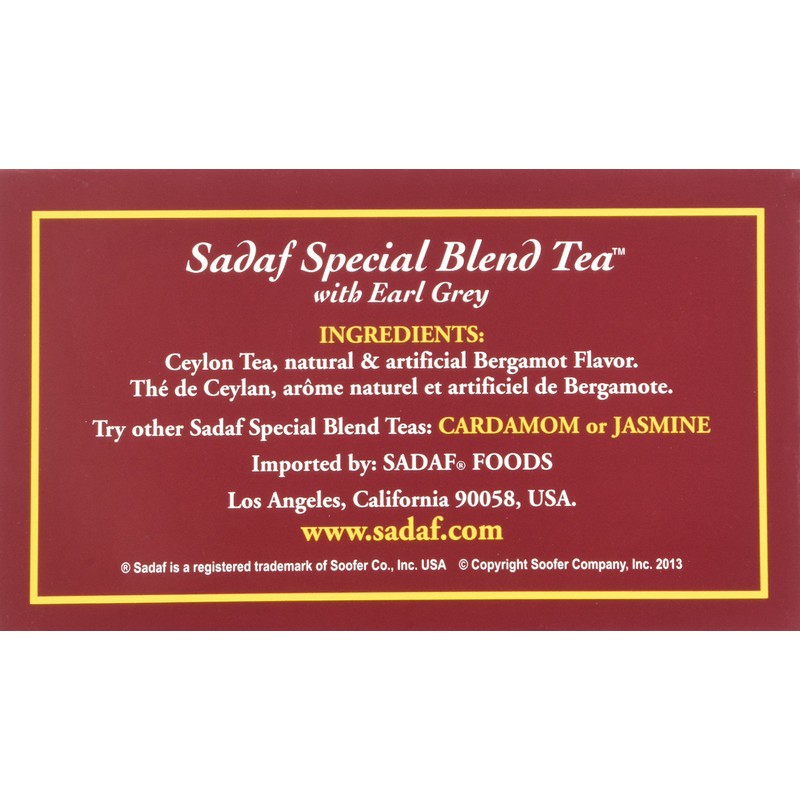 Sadaf Earl Grey Tea Bags | Special Blend Earl Grey