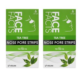 2x 6 Face Facts Tea Tree Nose Pore Strips – Bundled by Smart Cutie