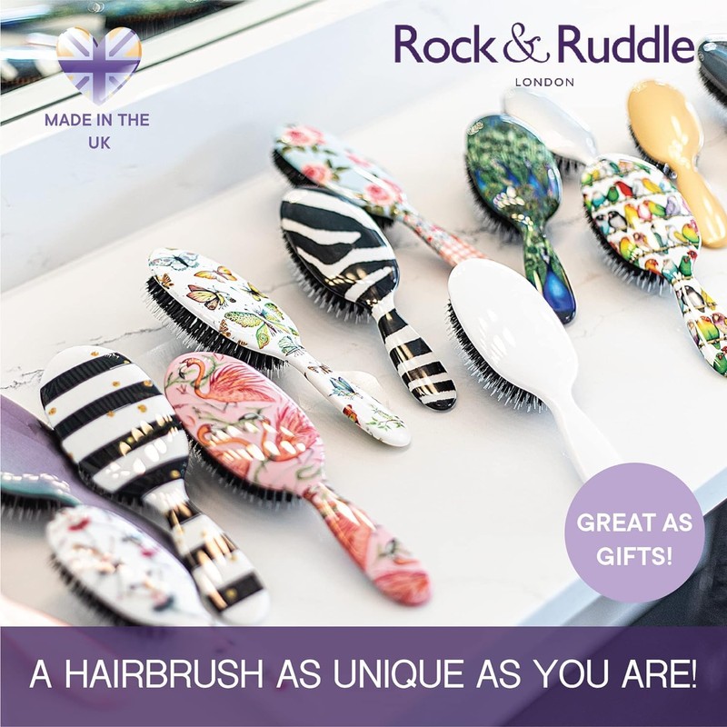 Rock & Ruddle Soft White Natural Boar Bristle Hairbrush for
