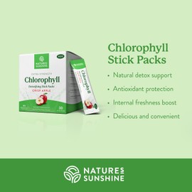 Nature's Sunshine Nature's Sunshine Chlorophyll Stick Packs: Supercharge Your Detox and Boost Gut Health in Convenient, Delicious Stick Packs (Crisp Apple)