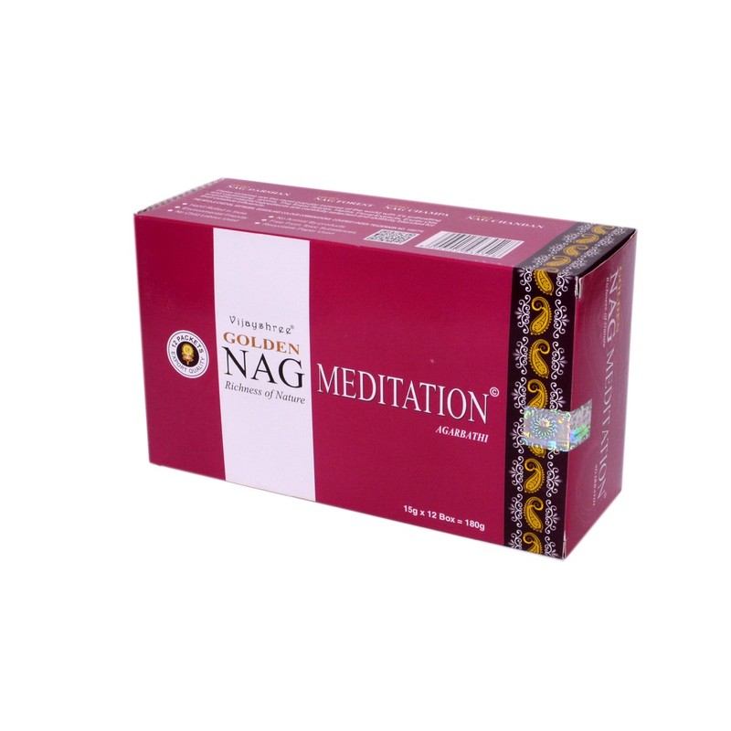 Vijayshree Golden Nag Meditation - Premium Incense Box of 12