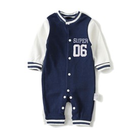 Gorbast Boys Baseball Baby Clothes, Winter/Autumn, Long Sleeve, Onesie, Romper Jumpsuit, Open Front, For Newborns, Babies - bule