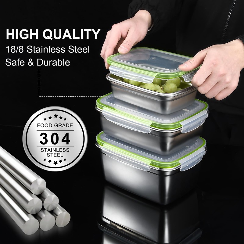 UPTRUST Stainless Steel Food Storage Containers | Leak Proof &