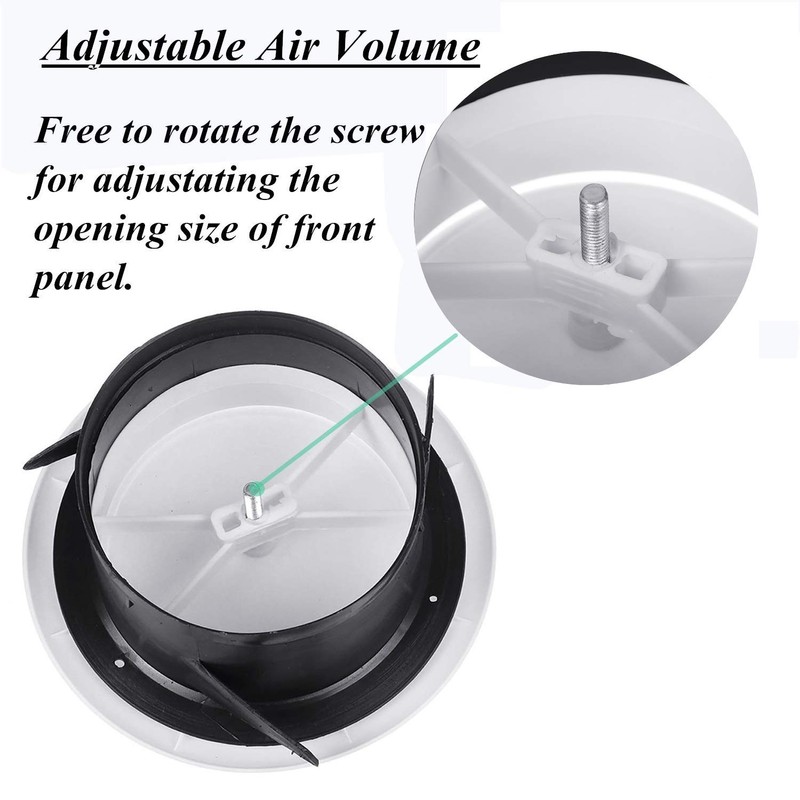 3 Inch Adjustable Air Vents, ABS Soffit Vent Round Soffit