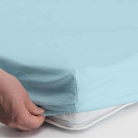 Microfiber RV Sheet Set – 72x80 Camper King, 4-Piece RV Bed Sheets for Campers, Motorhomes & Travel Trailers, Fits Mattresses up to 8-12” Deep, Light Blue Solid