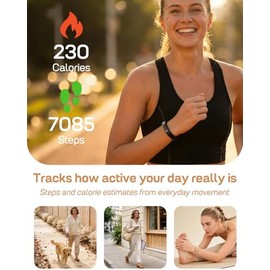 FITVII Screenless Fitness Tracker for Women Men, Health and Fitness Wearable with 24/7 Heart Rate, Blood Pressure and HRV Sleep Monitor, Subscription 