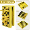 TUNJILOOL Chess Game, 3-in-1 Chess Board Wooden High Quality Chess