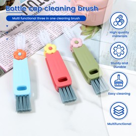 6 Pcs Cup Lid Cleaning Brush, Multifunctional Bottle Gap Cleaner Brush, 180° Rotatable Cup Lid Gap Cleaning Brush Set Hangable Cup Crevice Cleaner Portable 3 Colors Cup Lid Cleaner for Bottle Cleaning