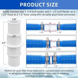 TonGass (2-Pack) 1-1/4" or 1-1/2" Pool Hose Adapter Connector Coupling for Swimming Pool Vacuum, Plastic Pools Vacuums Hose Adapter Coupling for Swimming Pools Vacuum, Cleaners or Filter Pump Hoses