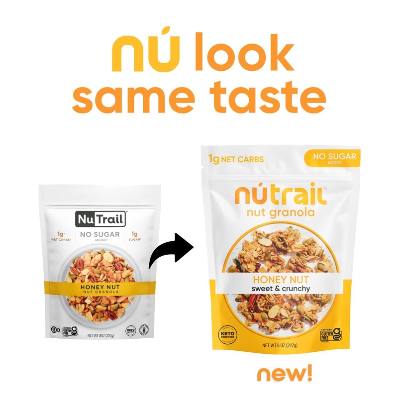 NuTrail Nut Granola Cereal, Honey Nut, No Sugar Added, Keto,