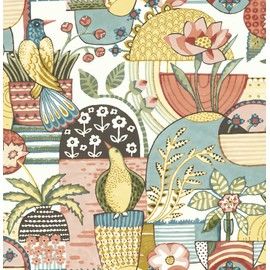 Caroline et Bettina Spice Avriel Peel & Stick Wallpaper,Multicolor