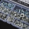 135pcs Carbon Steel Four Claw Nut Assortment Kit for Furniture