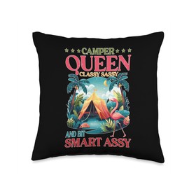 Camper Queen Classy Sassy And Bit Smart Assy Throw Pillow