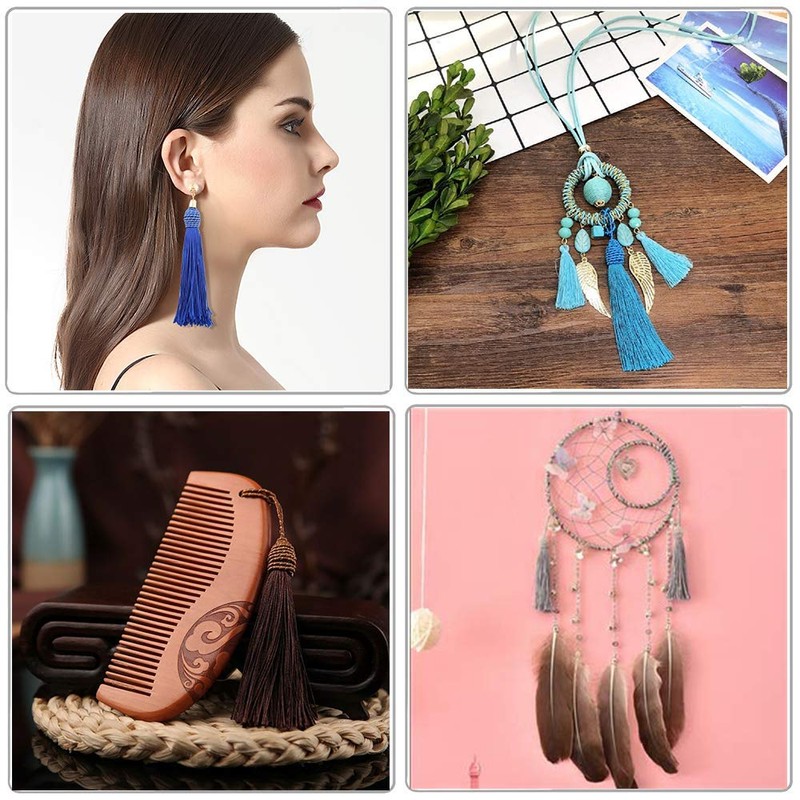 20pcs 15.5cm/6 Inch Silky Floss Bookmark Tassels with 2-Inch Cord