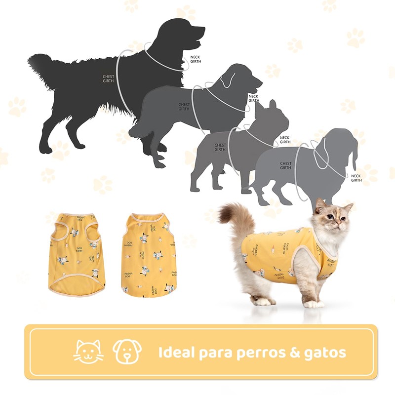wishkit Chaleco para Perro, Playera de algodón Estampada para Perro,