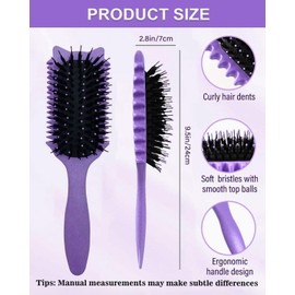 BPTRKOM 1 x Professional Detangling Brush with Spiral Springs - for Curls and Long Hair - For Women / Men - Lime Green Design - Hair Care Special Brush with Lubricating Effect (Green: Rounded Corners)