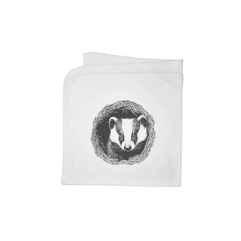 Azeeda 'Badger in a Den ' Cotton Baby Blanket/Shawl (BY00039804)