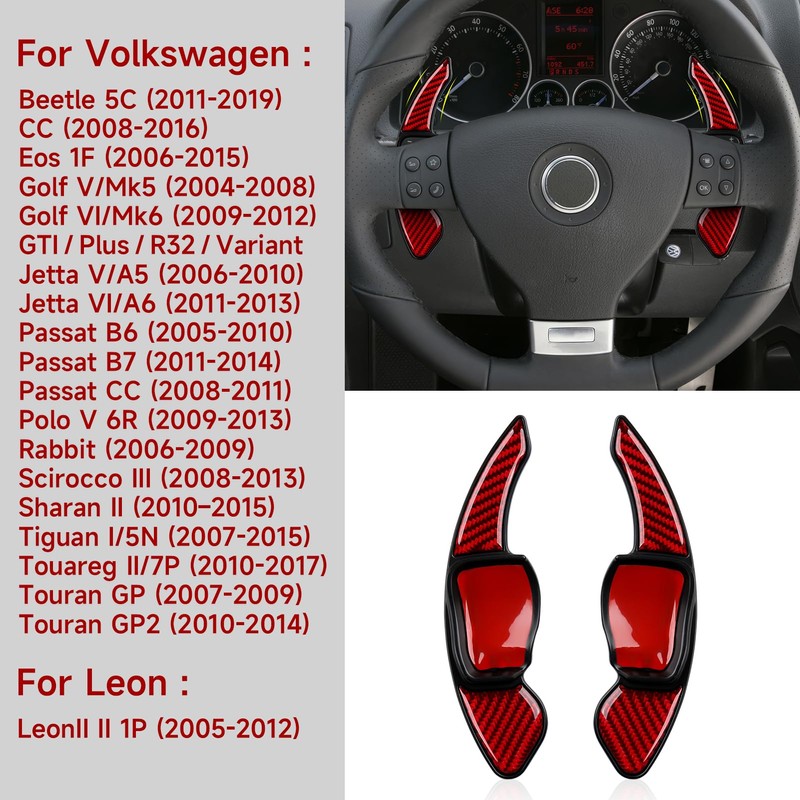 2pcs Car Carbon Fibre Steering Wheel Shift Paddle Extension Shift