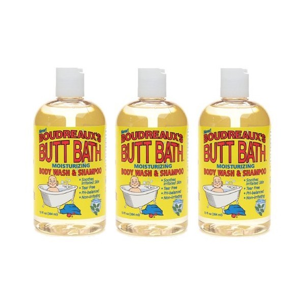 Boudreaux's Butt Bath Gentle Cleansing Gel, 13 Ounce (Pack of 3)