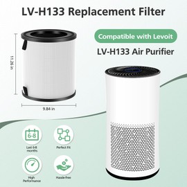 2 Pack LV-H133 Replacement Filter Compatible with LEVOIT LV-H133 Air Purifier, 3-in-1 H13 True HEPA Filter, Part No. LV-H133-RF