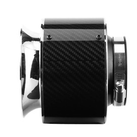 Filtro de aire frío cerrado, red de viento de alto flujo, malla de acero inoxidable doble, textura de fibra de carbono, filtro de aire de carcasa, limpiador de 76 mm / 3 pulgadas para la(pequeña)