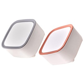 KOMBIUDA 2Pcs Convenient Desktop Trash Bin with Lid Creative Rubbish Can for Home Office Garbage Can for Papers Tissues and More Stylish Grey Design