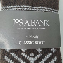 Jos. A. Bank Jos A Bank Mid Calf Holiday Soft Socks Men Shoe Size 8-12 BROWN Snowflake NWT