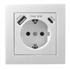 McPower Protective Contact Socket, 1 x USB-C 18 W Quickcharge,