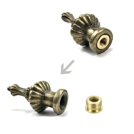 Lamp Finial Cap Knob for Lamp Shade Top, Lamp Finial Caps,Metal Top Screw Finial for Lamp Shade Holder Lamp Harp Antique Brass, 2 Pack