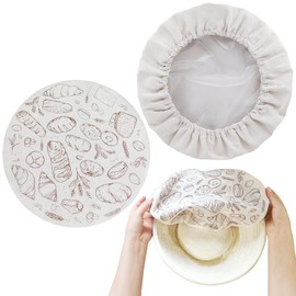 2 Pack 12″ Bowl Covers for Bread Proofing with Plastic Liner, Reusable Shower Caps for Sourdough Rising