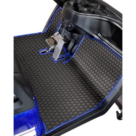 Matericuo Golf Cart Floor Liner Mat Full Coverage Custom Fit for ICON (i20, i40) and Advanced EV (Gen1) Rubber Blue