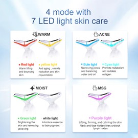 Face Massager, Senndio Face Lifting Device with 7 LED Colors 4 Modes, Electric Face and Neck Massager EMS Microcurrent Anti-Wrinkle Facial Sculpting, Portable with USB-C Charging
