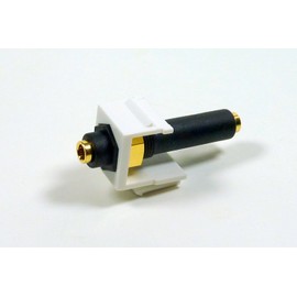 3.5mm Keystone Snap-In Stereo Jack White Female In-line Modular Coupler For Wall Plate; 45-774