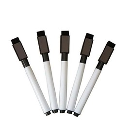 Fine tip Dry Erase Black Markers with Magnetic Cap and Eraser, Perfect for Dry Erase Boards and Whiteboards Pack of 8