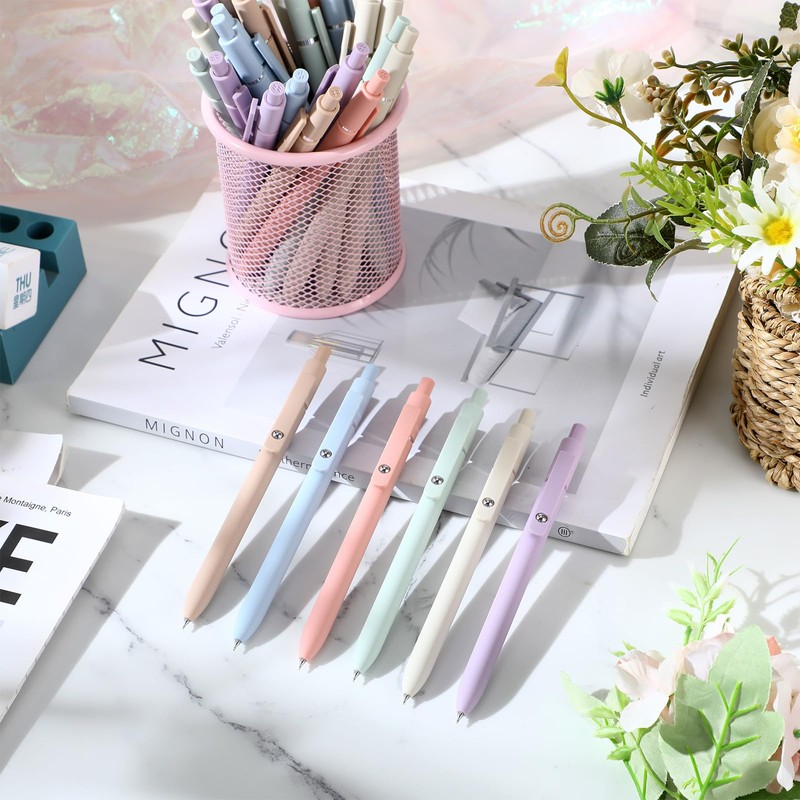 Sherr 50 Pcs Black Gel Ink Pens Bulk Retractable Ballpoint