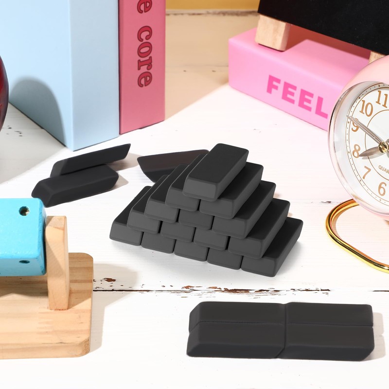 wearage 72 Count Black Pencil Erasers Bulk Latex Rectangular Rubber