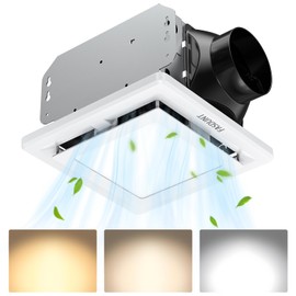 FASDUNT Bathroom Exhaust Fan with Light, 110 CFM 1.0 Sones 34W Bathroom Fan with LED Light Combo, Bathroom Vent Fan with Light Combo 3000K/4000K/5000K for Home Bath Office Hotel