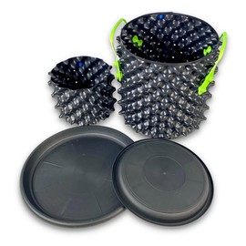 Porcupots Air Pruning Pots for Plants - Complete Grow Kit (Green Handles) - 1 Gallon Pot & 5 Gallon Pot - Promote Healthy Roots Complete Air Pruning, Re-Planting & Plant Rooting System