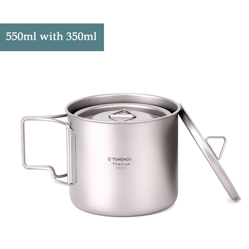 TOMSHOO Ultralight Titanium Cup Outdoor Portable 2PCS Cup Set 350ml