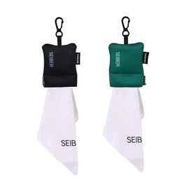 SEIBER Eyeglass Cleaning Microfiber Cloth - with Neoprene Pouch | 7 x 7 inch Glasses Cleaning Cloth for Sunglasses,Laptops, Cameras,Screen| Self-Closing Bottom(2PCS,BK GRN)