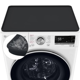 1PCS Black Washer Dryer Top Protector,Washer and Dryer Covers for the Top 23.6" x 23.6" Washing Machine Cover Silicone Rubber Mat Support Heat Washer Dryer Top Protector Covers for Laundry