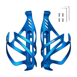 Corki Cycles Bike Water Bottle Holder, Lightweight Bicycle Cup Holder Adjustable Drink Holder Rack for Road & Mountain Bikes- Blue - 2Pack