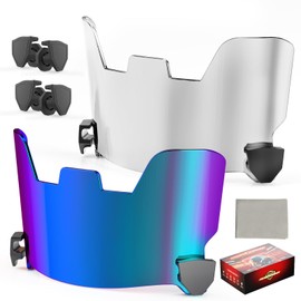 OYMLANX Football Helmet Visor - Dual Clear & Smoke Lenses for Schutt F7/Riddell SpeedFlex, Youth & Adult Helmets, Tool-Free Clip System, NFHS & ASTM Certified